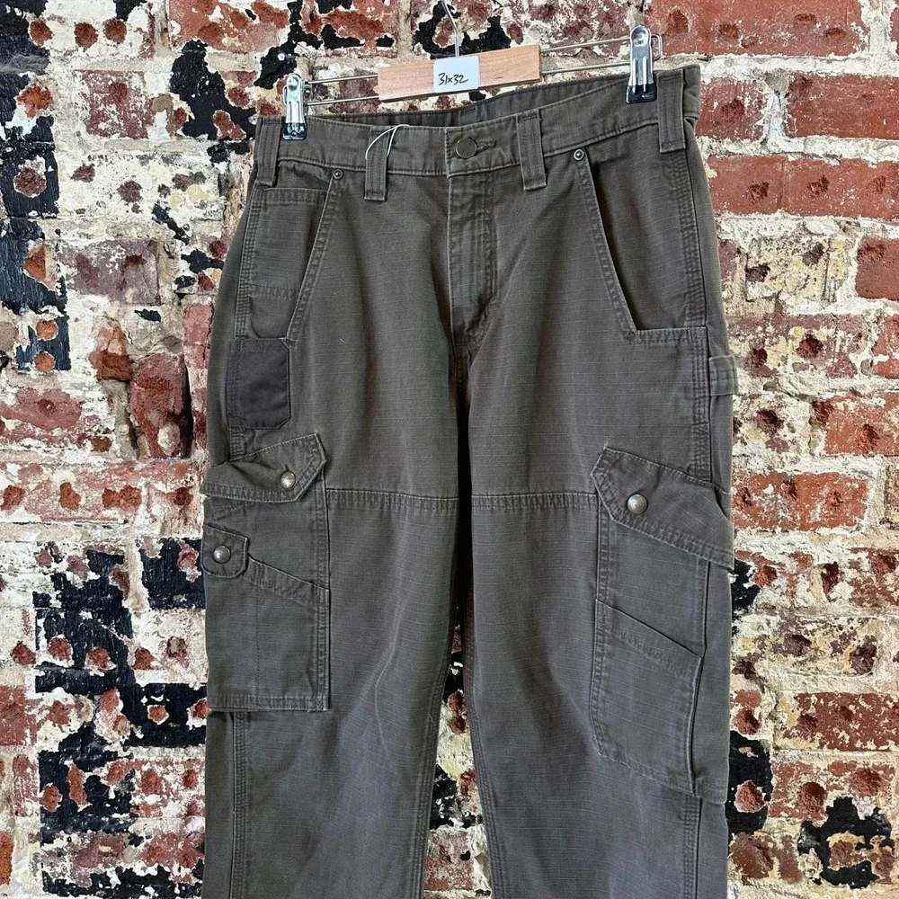 Carhartt B342 DFE Cargo Pants Ripstop Workwear Men's Size 31x32 Dark Coffee